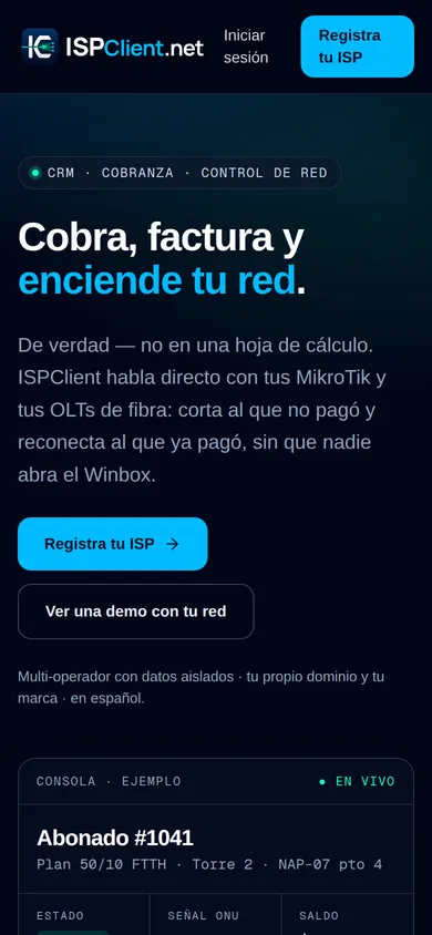 ISPClient en el celular