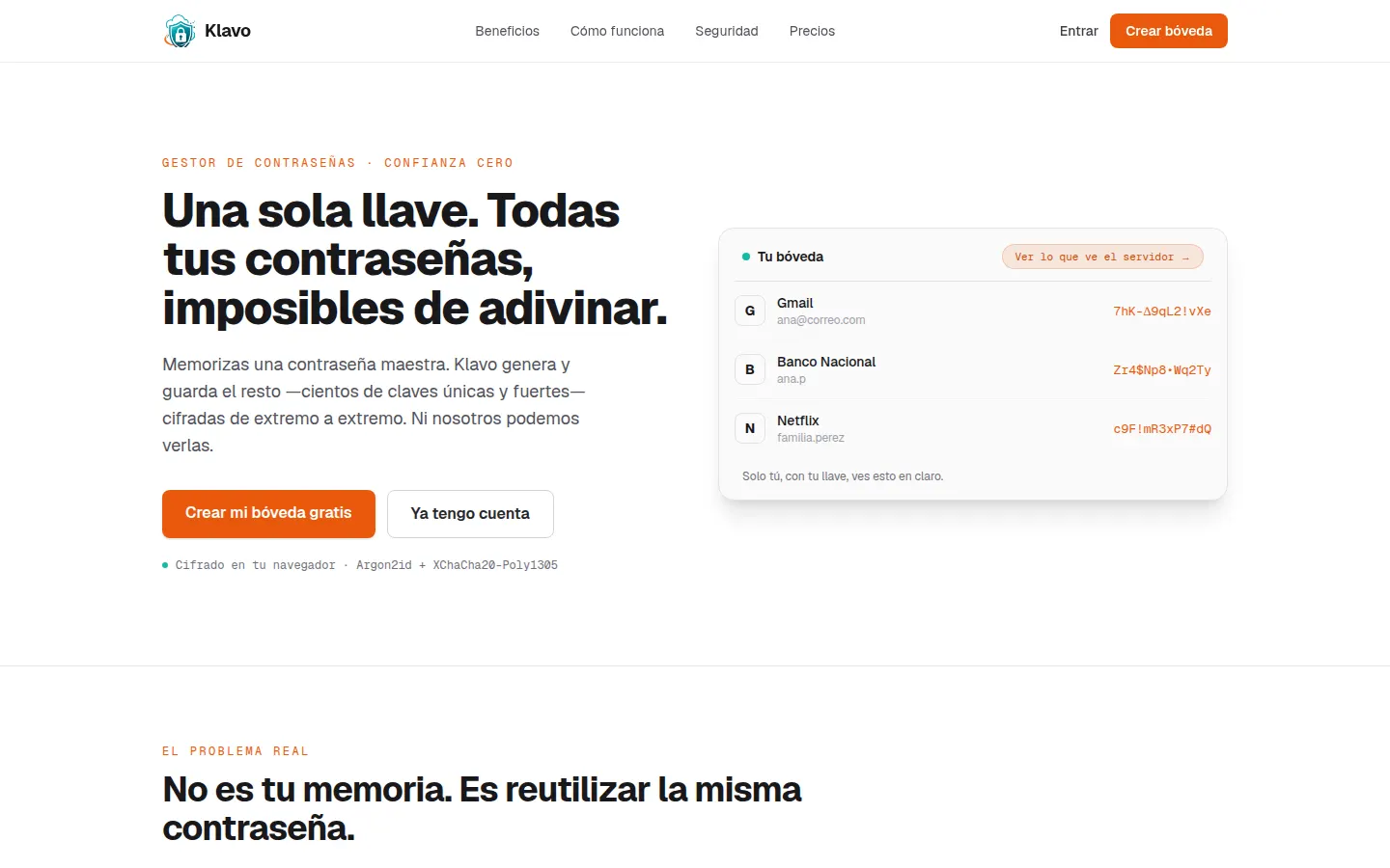 Portada de Klavo con la bóveda cifrada