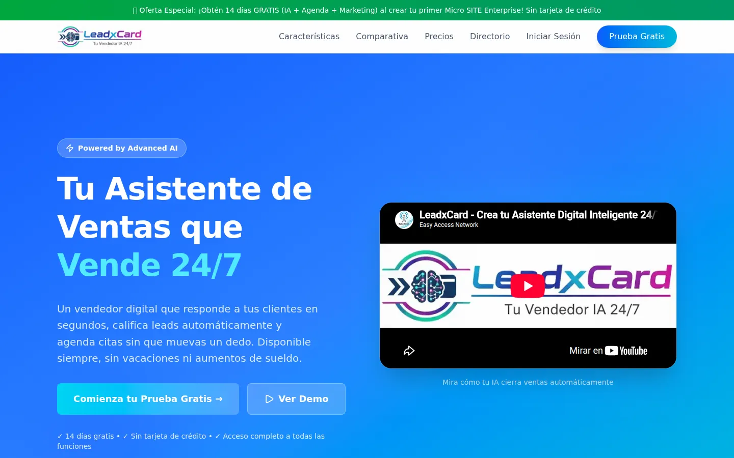 Portada de LeadxCard, el asistente de ventas 24/7