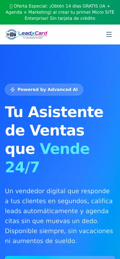 LeadxCard en el celular